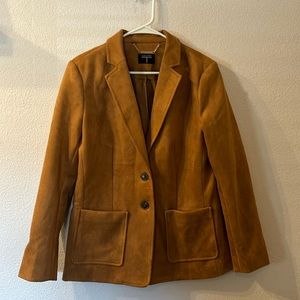 Tahari faux leather two button blazer size not listed but fits like a medium